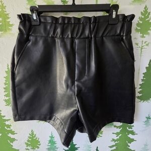 Bagatelle Black Faux Leather Shorts